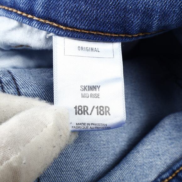 Express Womens Plus 18R Skinny Mid-Rise Medium Wash Denim Blue Jeans - Picture 10 of 12